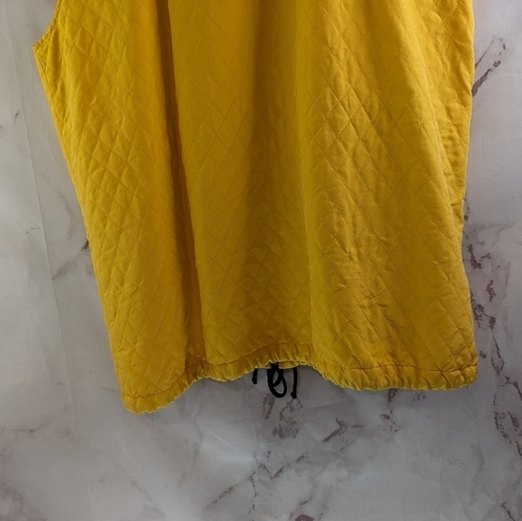 Chicos Jacket Women XL 3 Yellow Vest Black Silk Quilted Lightweight Vintage - Picture 7 of 12